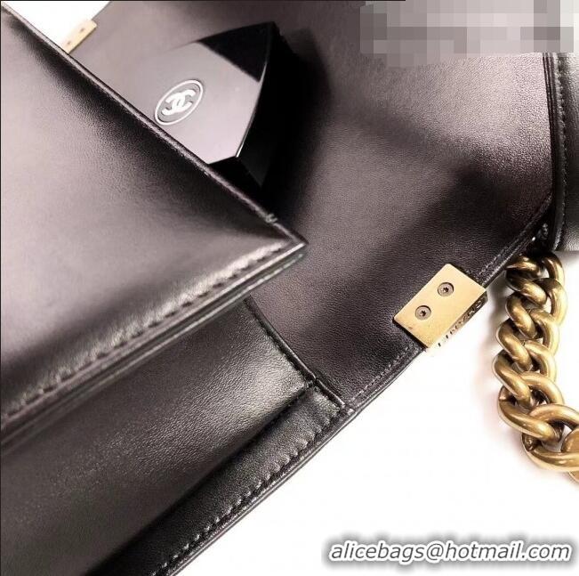 Reasonable Price Chanel Lambskin Medium Classic Boy Flap Bag A67086 Black/Aged Gold 2022