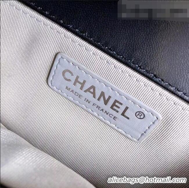 Top Grade Chanel Lambskin Small Classic Boy Flap Bag A67085 Black/Aged Silver 2022