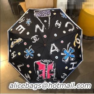 Famous Brand Chanel Umbrella C1025 Black 2022