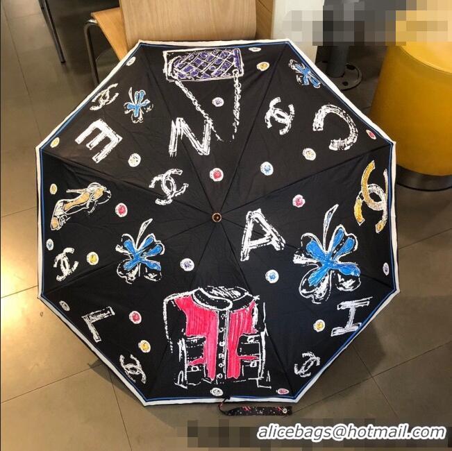 Famous Brand Chanel Umbrella C1025 Black 2022