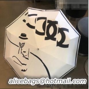 Top Quality Chanel CC Umbrella 040105 White 2022