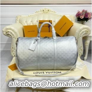 Pretty Style Louis Vuitton KEEPALL BANDOULIERE 55 M58041 silver