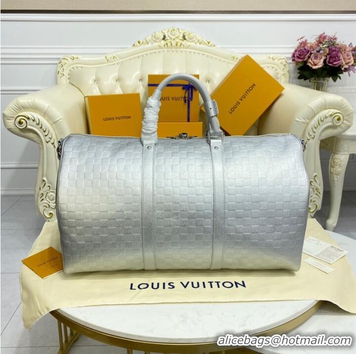 Pretty Style Louis Vuitton KEEPALL BANDOULIERE 55 M58041 silver