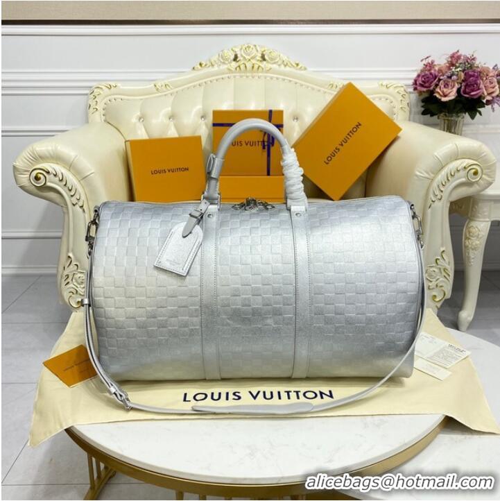 Pretty Style Louis Vuitton KEEPALL BANDOULIERE 55 M58041 silver