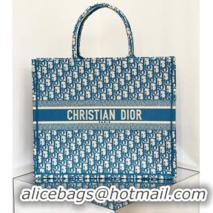 Buy Fashionable DIOR BOOK TOTE Embroidery C1286-26 blue