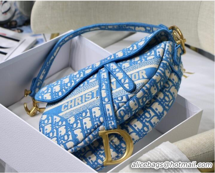 Inexpensive Dior SADDLE BAG CANVAS M0446 blue