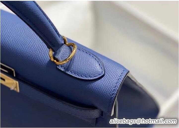 Famous Brand Hermes Original Epsom Leather KEL2578 dark blue