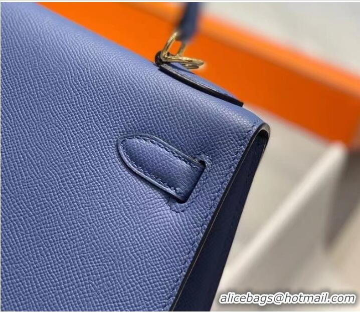 Famous Brand Hermes Original Epsom Leather KEL2578 dark blue