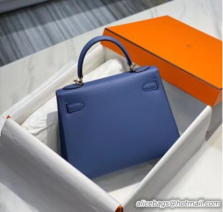 Famous Brand Hermes Original Epsom Leather KEL2578 dark blue