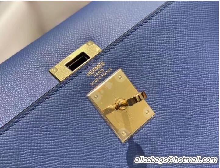 Famous Brand Hermes Original Epsom Leather KEL2578 dark blue