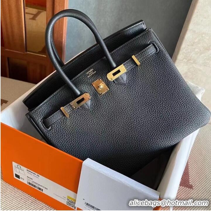 Top Quality Hermes original Togo Leather HB25O Black