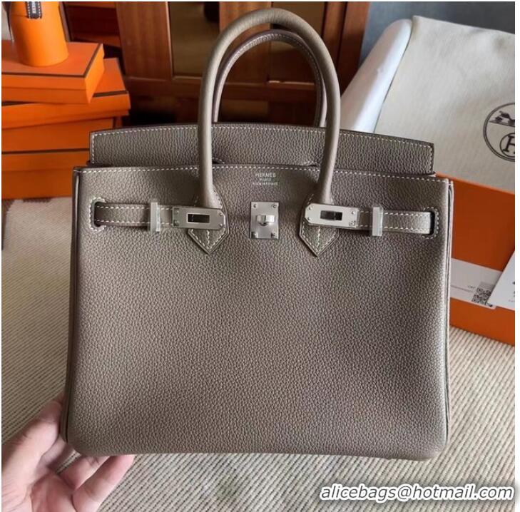 Shop Grade Hermes original Togo Leather HB25O dark gray