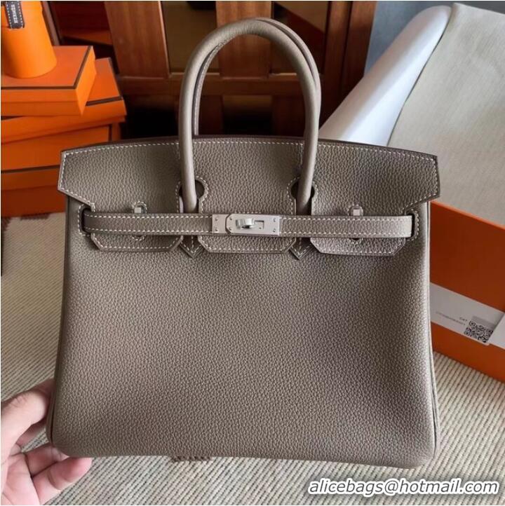 Shop Grade Hermes original Togo Leather HB25O dark gray