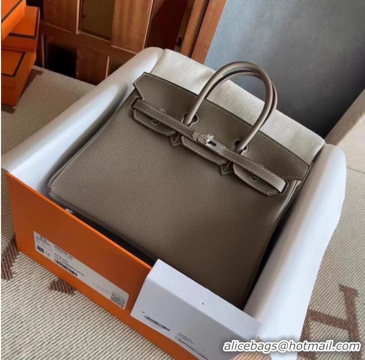 Shop Grade Hermes original Togo Leather HB25O dark gray