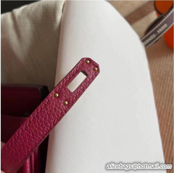 Buy Discount Hermes original Togo Leather HB25O Burgundy