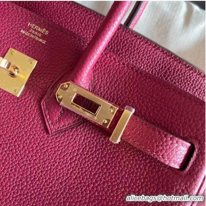 Buy Discount Hermes original Togo Leather HB25O Burgundy