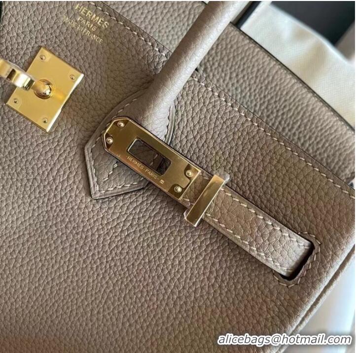 Well Crafted Hermes original Togo Leather HB25O light gray