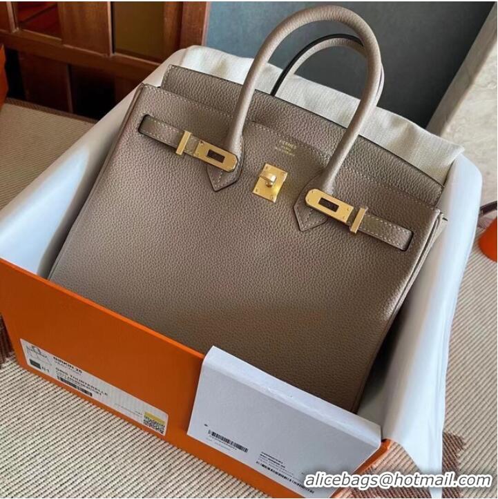 Well Crafted Hermes original Togo Leather HB25O light gray