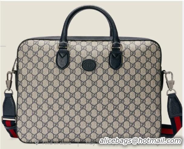 Shop Grade Gucci Business case with Interlocking G 674140 Blue