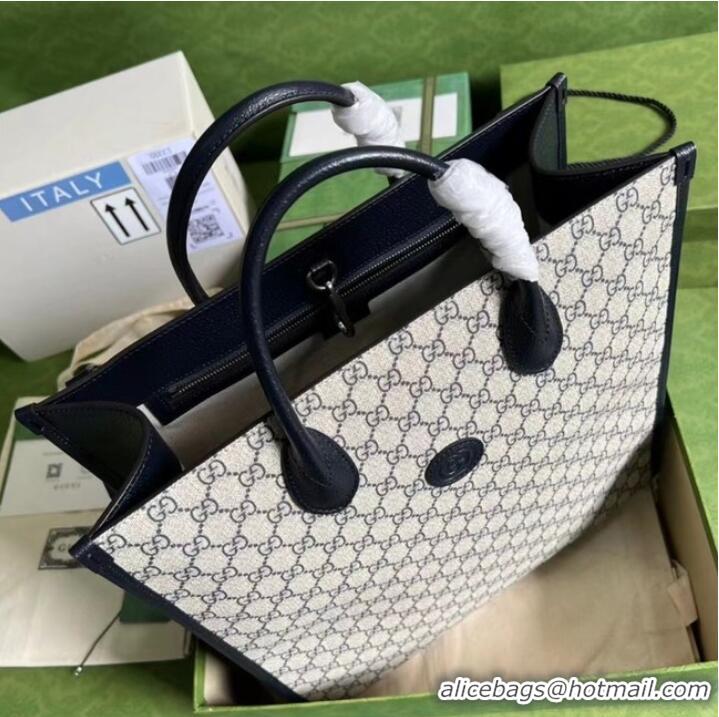 Top Quality Gucci Medium tote with Interlocking G 674155 blue