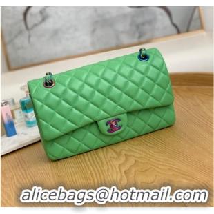 Luxurious Chanel Flap Mirage Lambskin Shoulder Bag AS1112 green