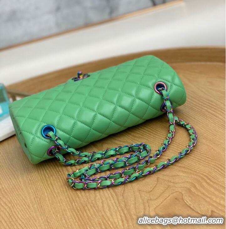 Luxurious Chanel Flap Mirage Lambskin Shoulder Bag AS1112 green