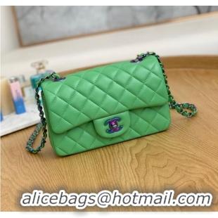 Famous Brand Chanel Flap Mirage Lambskin Shoulder Bag AS1116 green