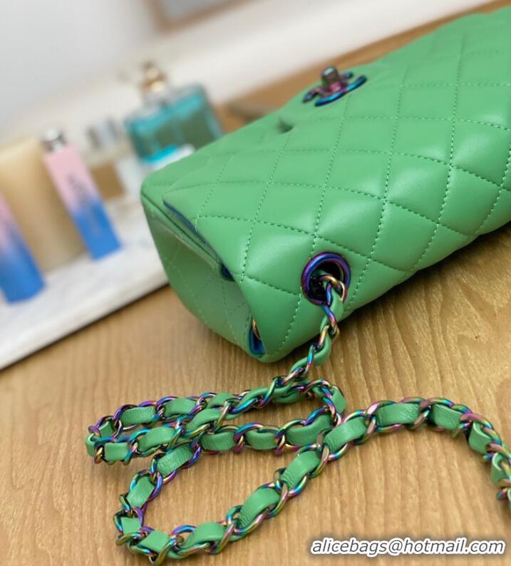 Famous Brand Chanel Flap Mirage Lambskin Shoulder Bag AS1116 green