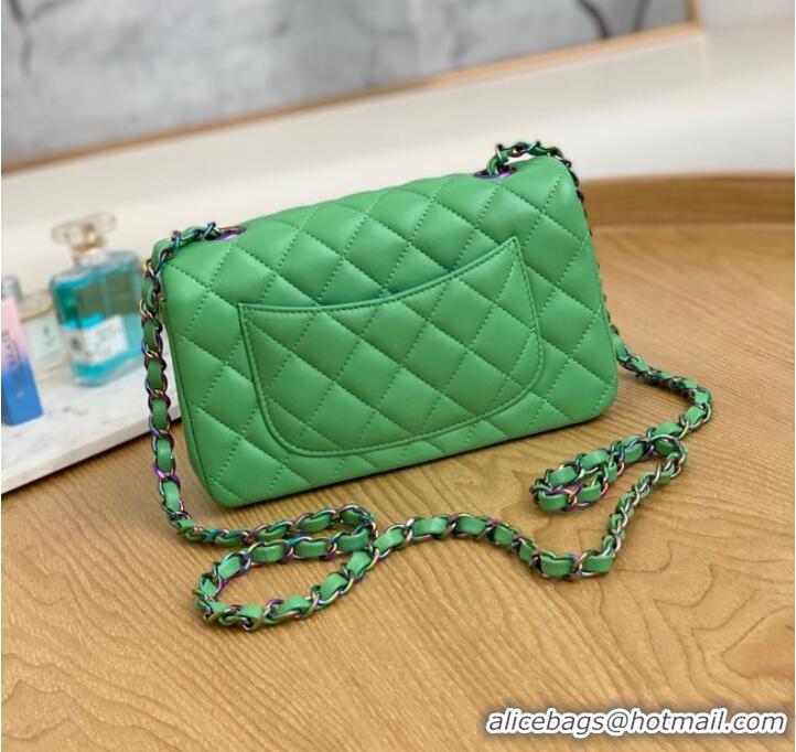 Famous Brand Chanel Flap Mirage Lambskin Shoulder Bag AS1116 green