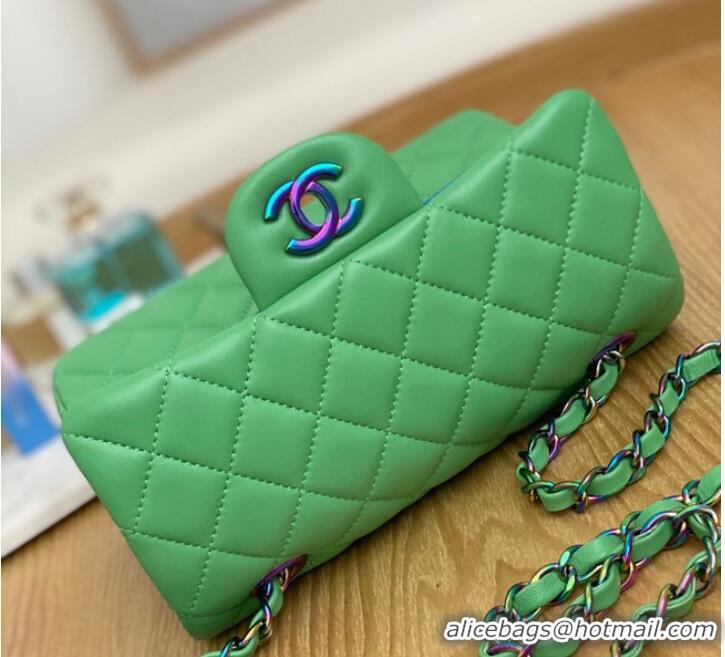 Famous Brand Chanel Flap Mirage Lambskin Shoulder Bag AS1116 green