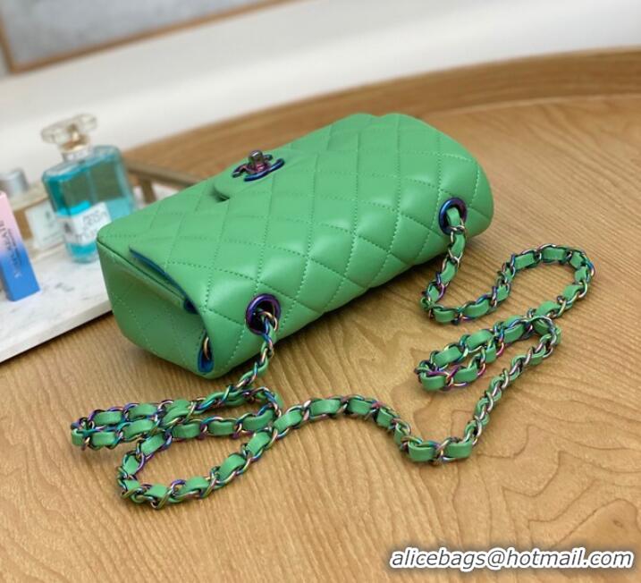 Famous Brand Chanel Flap Mirage Lambskin Shoulder Bag AS1116 green