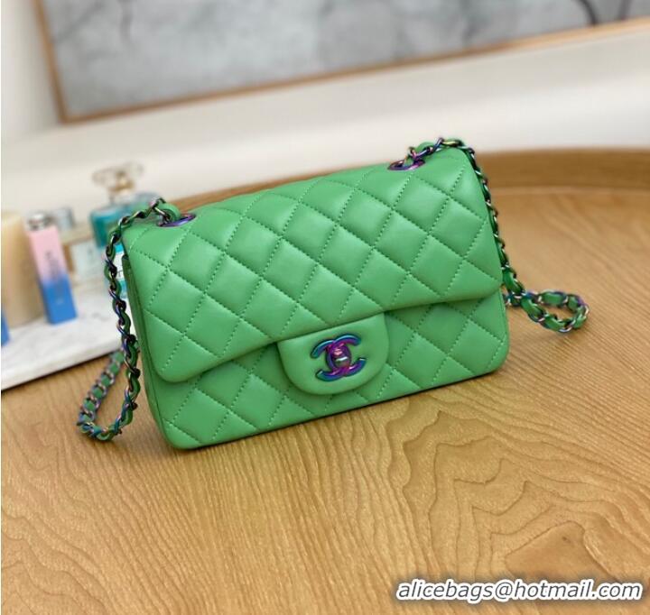 Famous Brand Chanel Flap Mirage Lambskin Shoulder Bag AS1116 green