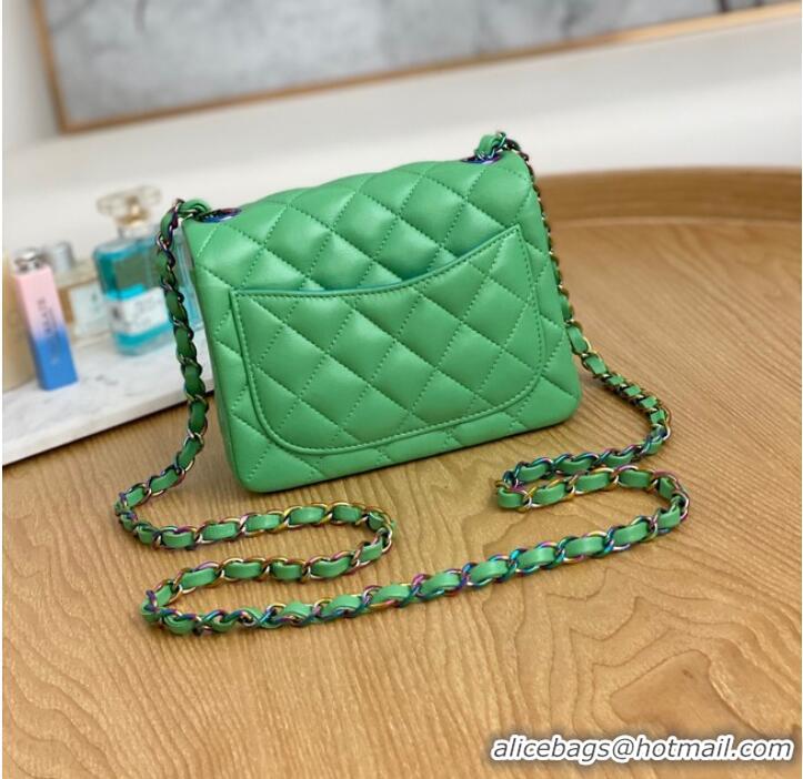 Buy Discount Chanel Flap Mirage Lambskin Shoulder Bag AS1115 green