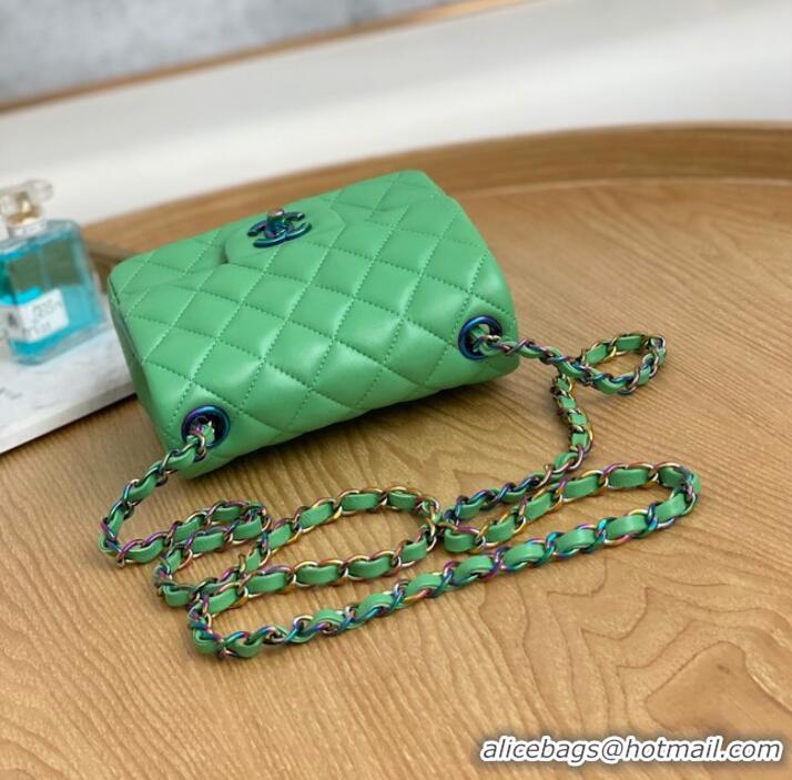 Buy Discount Chanel Flap Mirage Lambskin Shoulder Bag AS1115 green