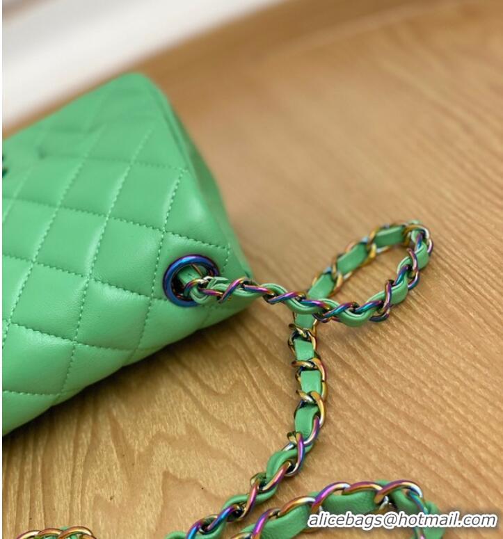 Buy Discount Chanel Flap Mirage Lambskin Shoulder Bag AS1115 green