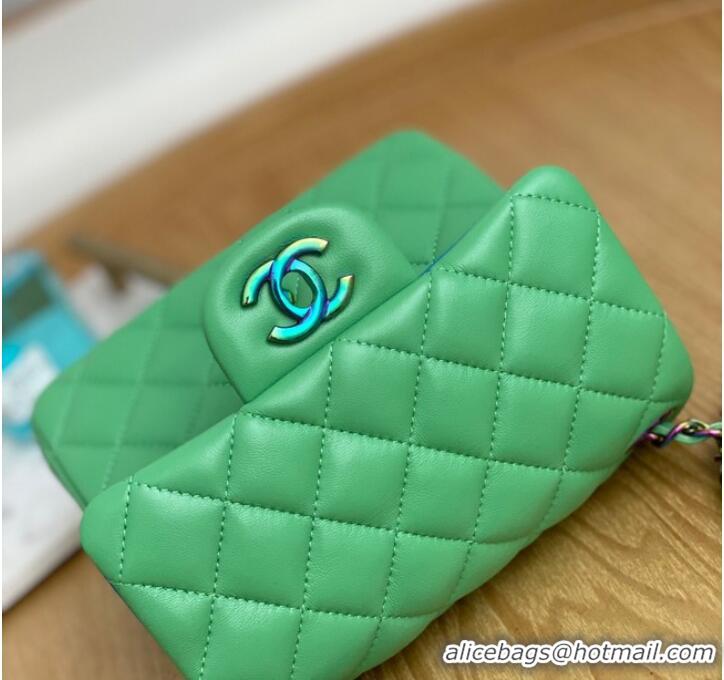 Buy Discount Chanel Flap Mirage Lambskin Shoulder Bag AS1115 green