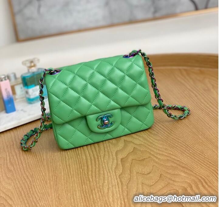 Buy Discount Chanel Flap Mirage Lambskin Shoulder Bag AS1115 green