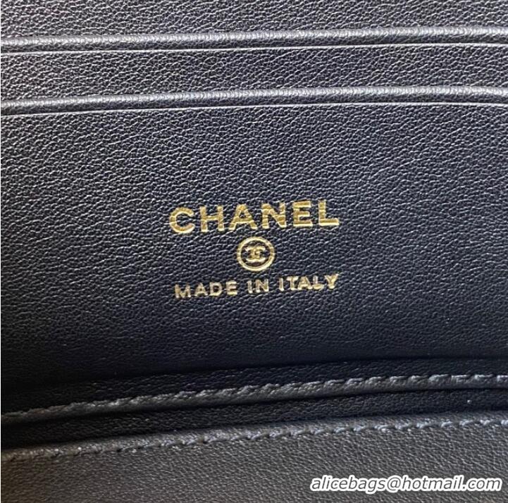 Good Looking CHANEL HANDBAG Gold-Tone Metal AP2805 black