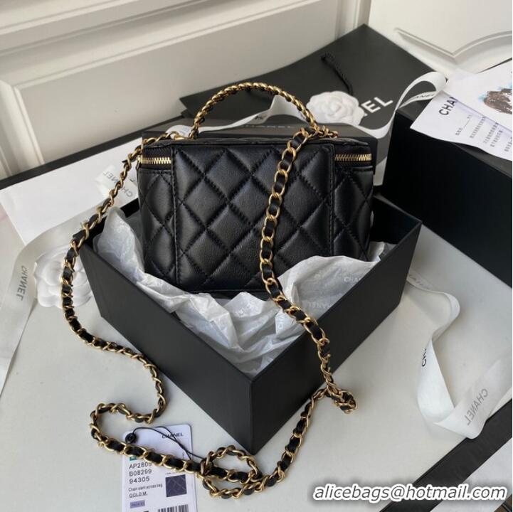 Good Looking CHANEL HANDBAG Gold-Tone Metal AP2805 black