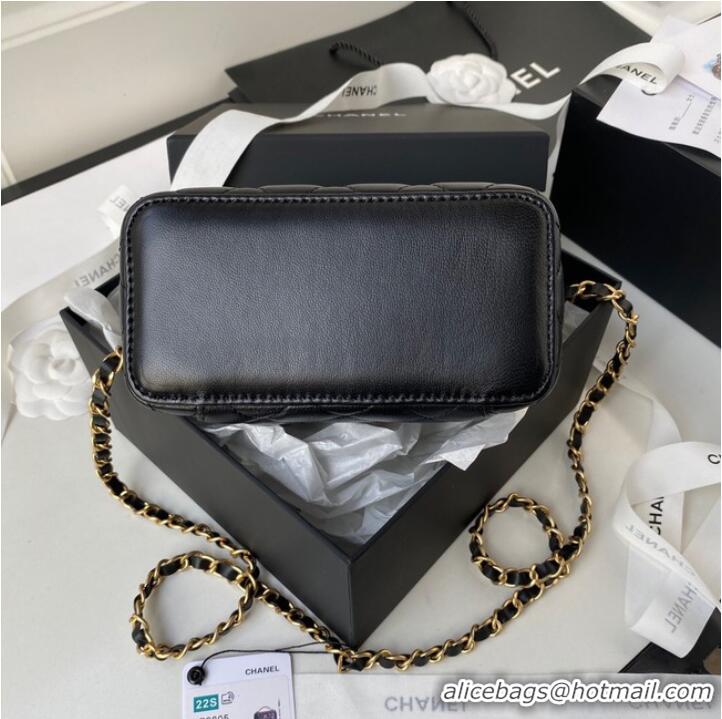 Good Looking CHANEL HANDBAG Gold-Tone Metal AP2805 black