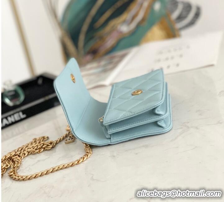 Buy Classic Chanel Flap Lambskin small Shoulder Bag 81185 light blue