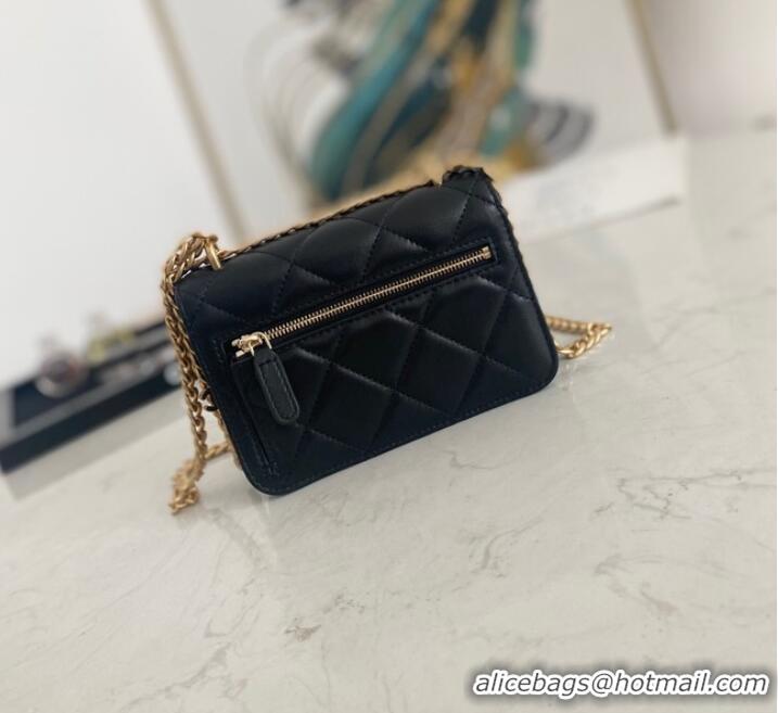 Pretty Style Chanel Flap Lambskin small Shoulder Bag 81185 black