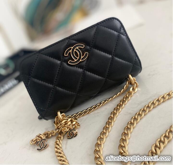 Pretty Style Chanel Flap Lambskin small Shoulder Bag 81185 black