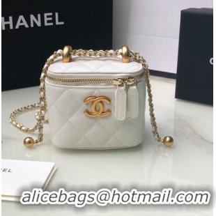 Top Quality Chanel mini Shoulder Bag Lambskin & Gold-Tone Metal AP2292 white