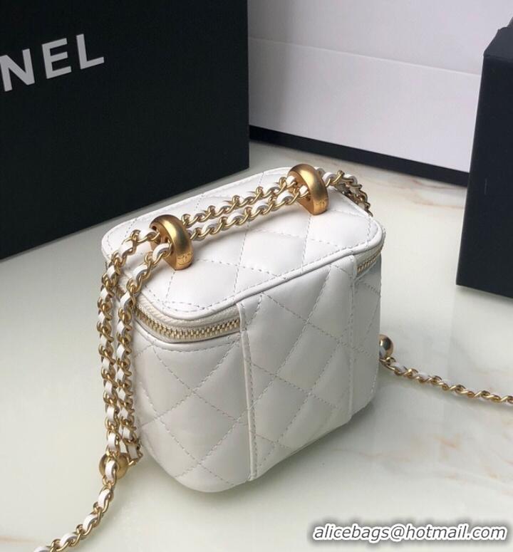 Top Quality Chanel mini Shoulder Bag Lambskin & Gold-Tone Metal AP2292 white