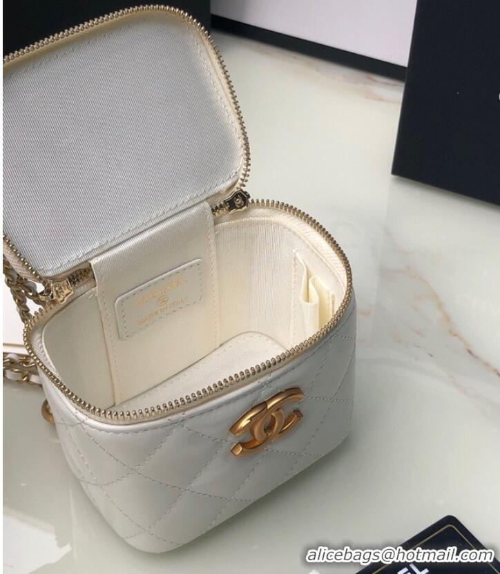 Top Quality Chanel mini Shoulder Bag Lambskin & Gold-Tone Metal AP2292 white