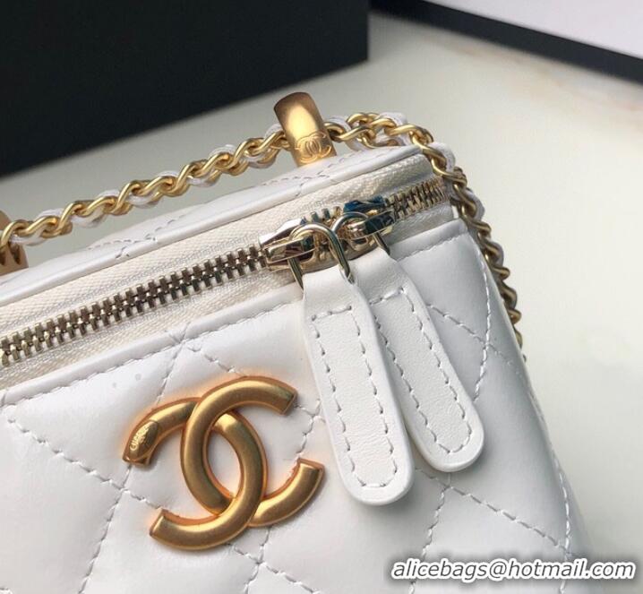 Top Quality Chanel mini Shoulder Bag Lambskin & Gold-Tone Metal AP2292 white