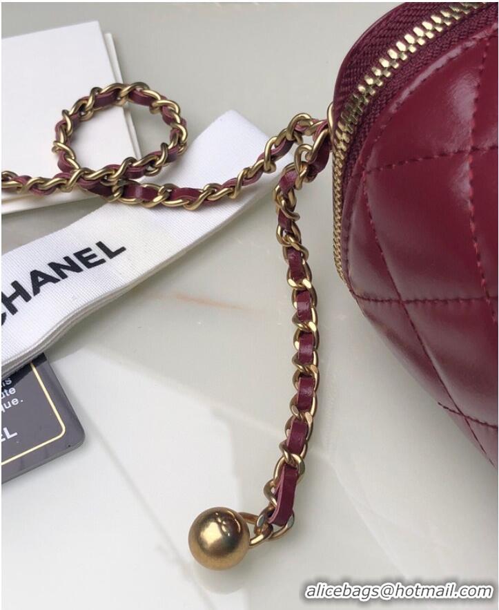 Top Grade Chanel mini Shoulder Bag Lambskin & Gold-Tone Metal AP2292 Burgundy