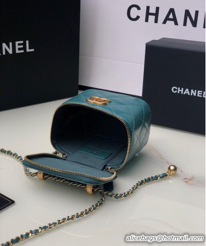 Low Cost Chanel mini Shoulder Bag Lambskin & Gold-Tone Metal AP2292 blue