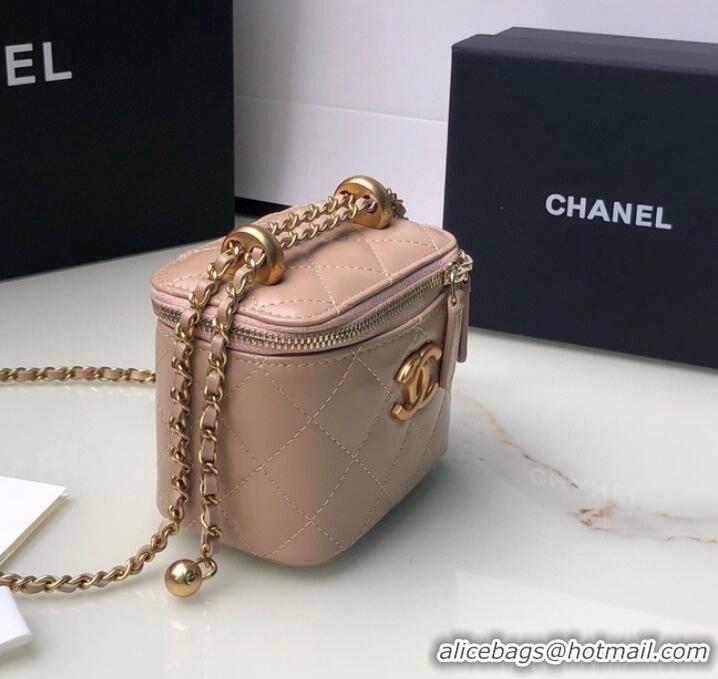 Pretty Style Chanel mini Shoulder Bag Lambskin & Gold-Tone Metal AP2292 pink